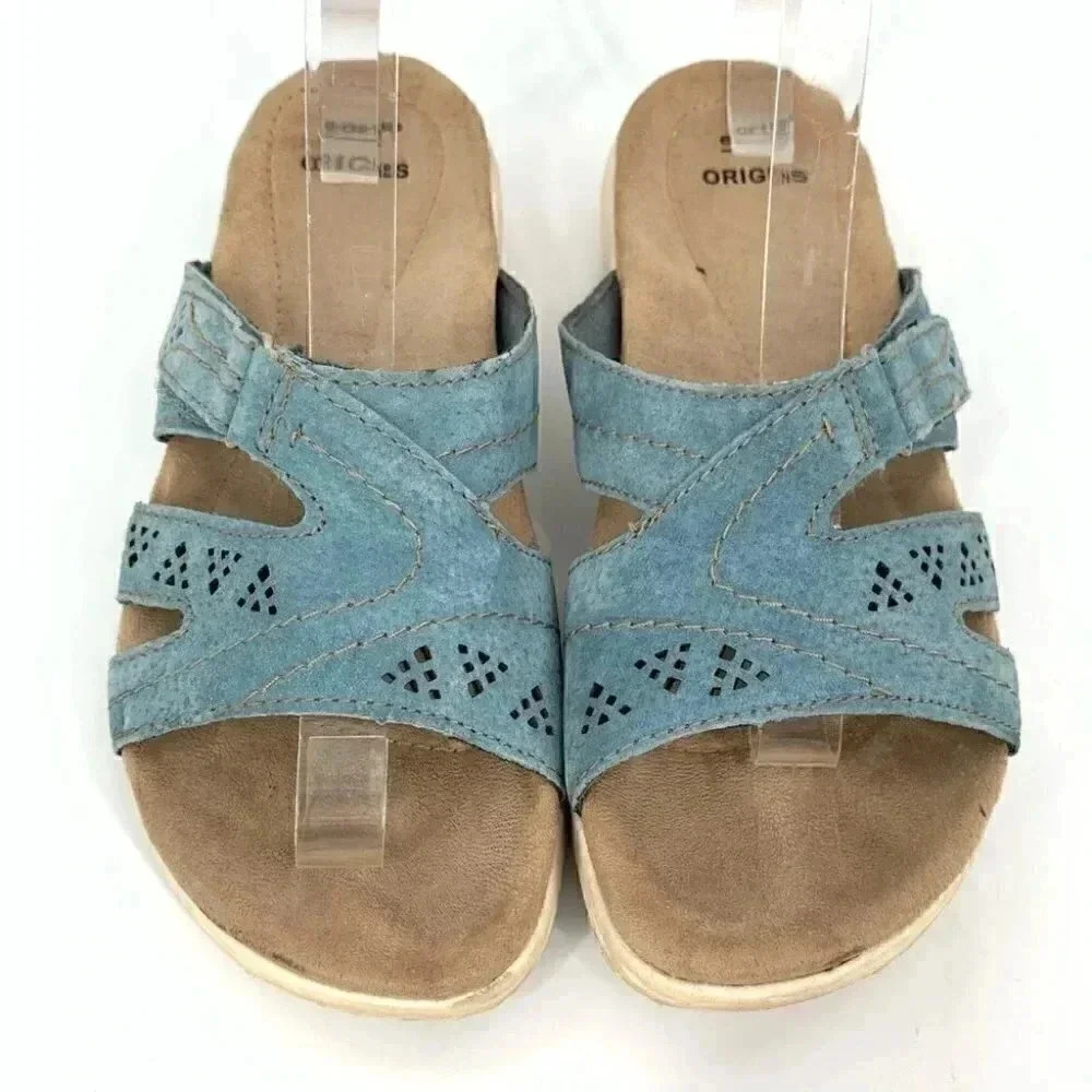 Earth origins sandals size 7 Westfield Waverley moroccan blue suede comfort - Picture 12 of 12